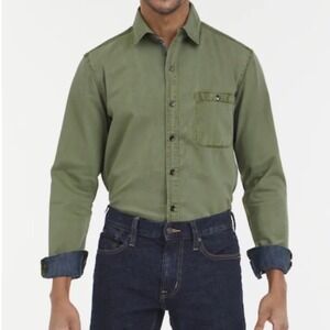 Tommy Bahama Mens Resortwear Ocean Wash Twill Long Sleeve Shirt Relaxed Fit Sz M